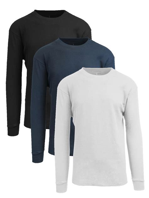 3 Pack Mens Long Sleeve Thermal Shirts S 5xl