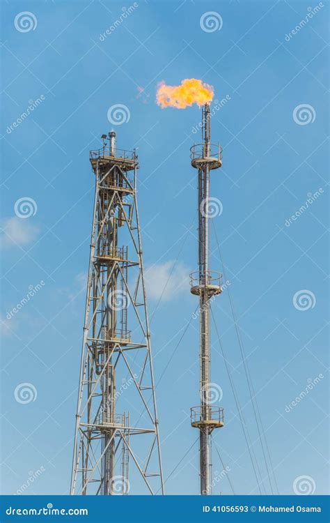 Oil and Gas Flare stock image. Image of engineering, petroleum - 41056593