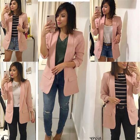 Blazer Rosa Consumencia Look Blazer Looks Looks Estilosos