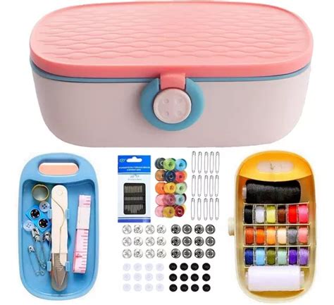 Kit De Costura Para Viaje Rosa Profesional Mini Bolsillo Meses Sin