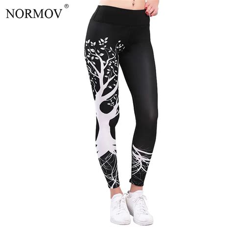 Best Price NORMOV Women High Waist Fitness Leggings Digital Printed