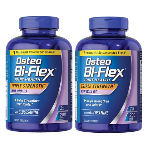 Buy 2 PACK Osteo Bi Flex 1 500mg Glucosamine HCl Tablets 200 Ct