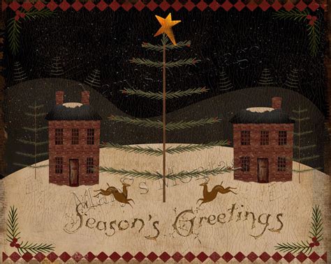 Colonial Christmas Primitive Folk Art 8 x10 printable