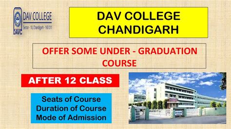 Dav College Sector 10 Chandigarh Offer Some Ug Courseno Of Seatshow