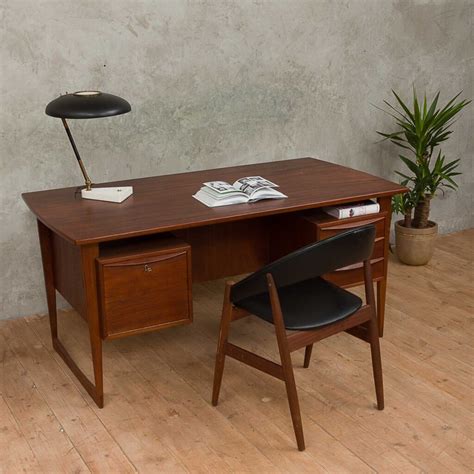 Danish Mid Century Modern Free Standing Executive Desk Future Antiques