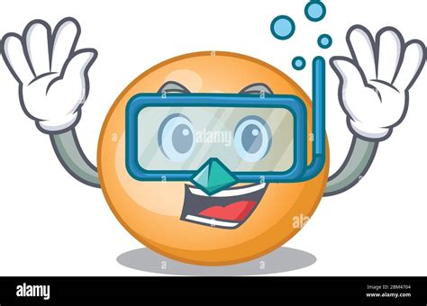 Staphylocuccus Aureus Mascot Design Concept Wearing Diving Glasses