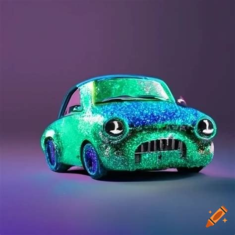 Small Green Car With Blue Glitter In An Emo And Depressed Mood On Craiyon