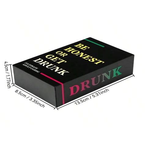 Be Honest Or Get Drunk Game Card Ultimate Adult Drinking Game For