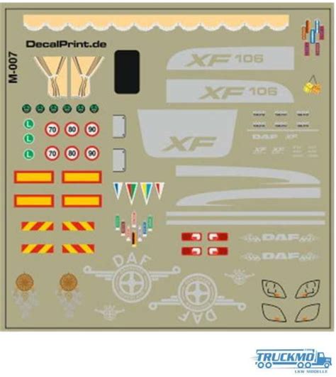 DAF Fahrzeugdetails Decals TRUCKMO Lkw Modelle Und