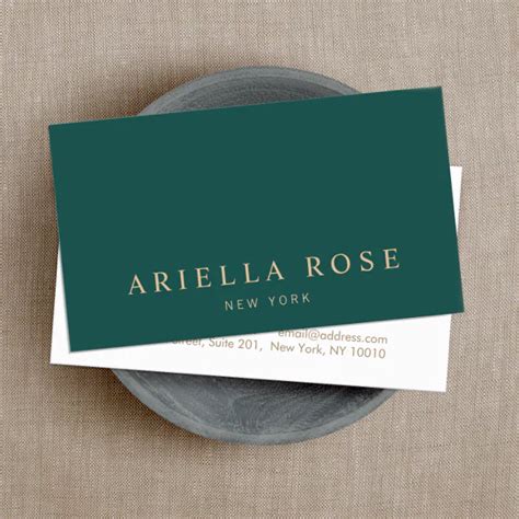 Modern Elegant Professional Green Color Business Card Zazzle