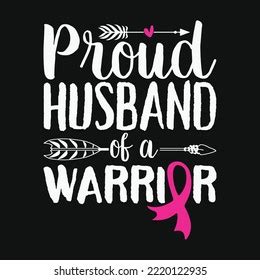 Proud Husband Warrior Breast Cancer Awareness Stock Vector Royalty