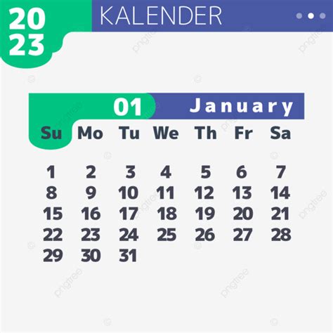 Calendario 2023 Calendario Mensual Enero PNG Calendario Enero 2023