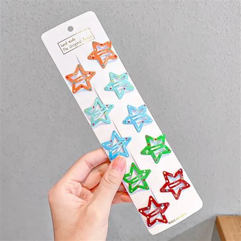 Aoxiang Pcs Set Cute Colorful Star Waterdrop Shape Hair Clips For