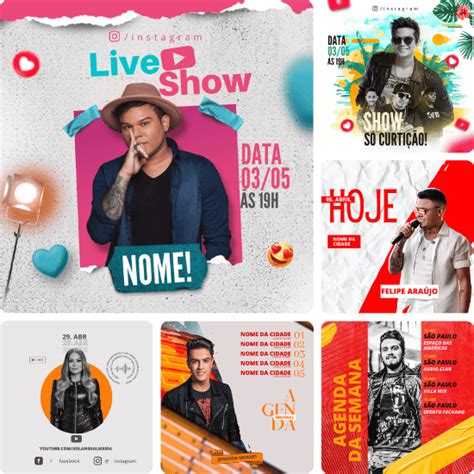 Posts para Shows e Eventos Pack Canva 30 Artes EditÃƒÆÃâÃƒâ