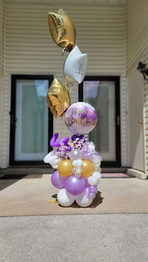 Balloon Bouquet | Balloon bouquet, Balloons, Purple balloons