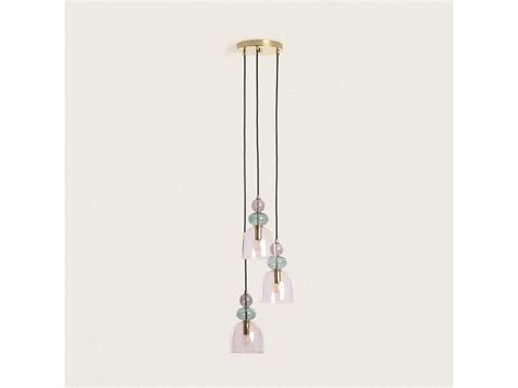 Ledkia Suspension Métal et Verre Tri Baudelaire Rose