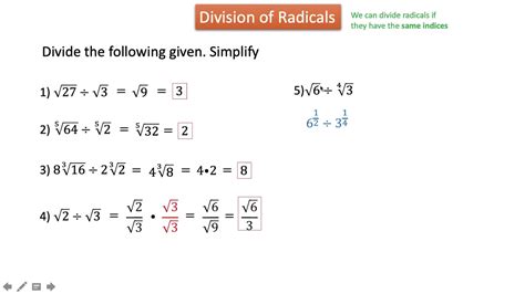 Division Of Radicals YouTube