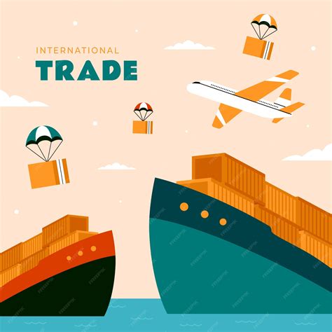 Premium Vector Hand Drawn International Trade Illustration