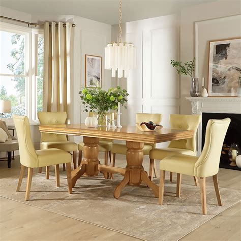 Chatsworth Extending Dining Table And 6 Bewley Chairs Natural Oak Finished Birch Veneer And Solid