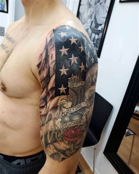 89 Patriotic American Flag Sleeve Tattoo Ideas