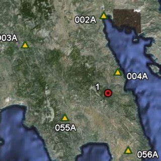 a Epicentre of earthquake no. 1 and locations of the surrounding ...