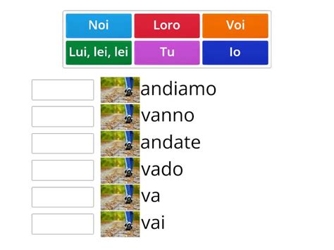 Verbo Andare Presente Indicativo Associa I Soggetti Alla Coniugazione