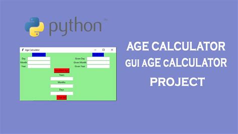 Python Age Calculator Using Tkinter Abir Sarkar Gui Python Project Youtube