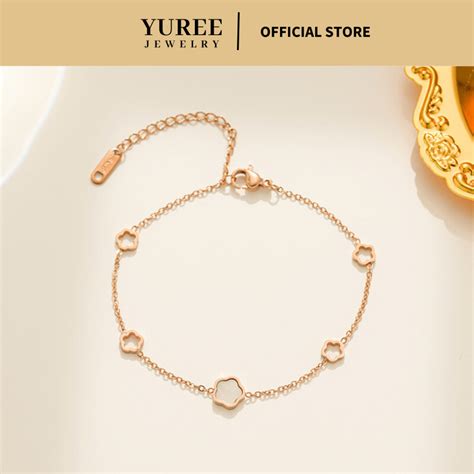 Jual Yuree Cloud Bracelet K Gold Plated Perhiasan Gelang Bunga