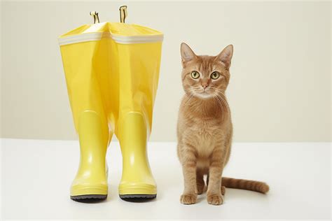 Mr K Cat In Yellow Rain Boots Background, Cat, High Resolution ...