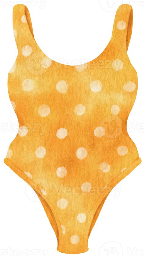 Yellow Polka Dot Bikini Swimsuits Watercolor Style For Summer