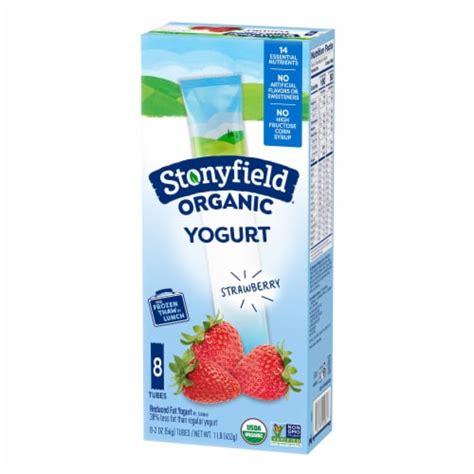 Stonyfield Organic Kids Reduced Fat Yogurt Tubes Strawberry 8 Ct Kroger