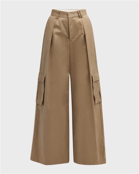 Cynthia Rowley Pleated High Rise Wide Leg Cargo Pants2024 ファッション