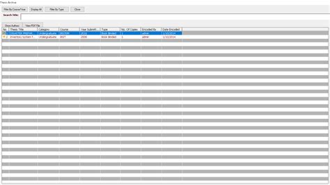 Thesis Archiving In Visual Basic And Mysql