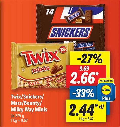 Twix Snickers Mars Bounty Oder Milky Way Minis Angebot Bei Lidl