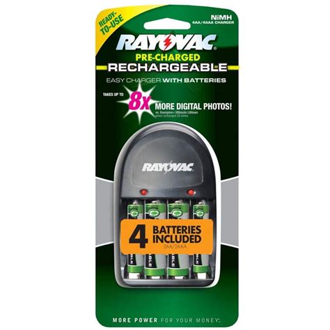 Rayovac Nimh Aa Aaa Easy Charger With Aa And Aaa Battery Included