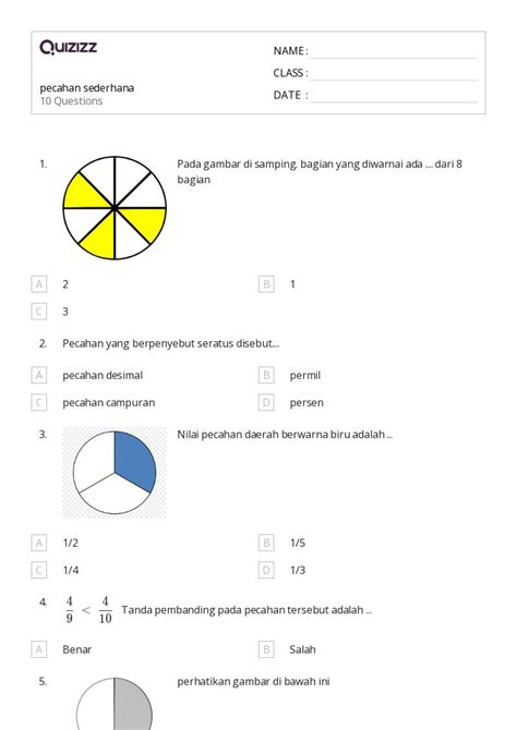 50 Lembar Kerja Membagi Desimal Untuk Kelas 5 Di Quizizz Gratis