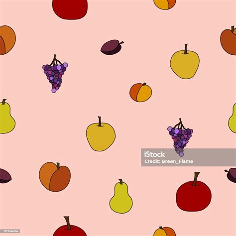 Hand Drawn Vector Fruit Seamless Pattern Stock Illustration Download