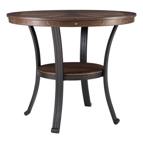 Linon Franklin Wood And Metal End Table In Rustic Umber Brown Cymax