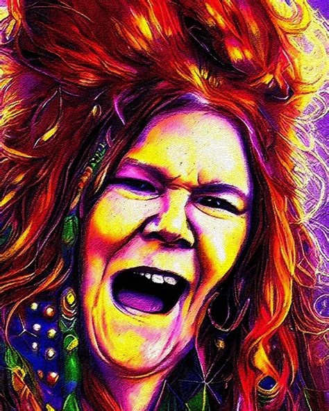 Realistic Portrait Of Janis Joplin Greeting Card By Edgar Dorice