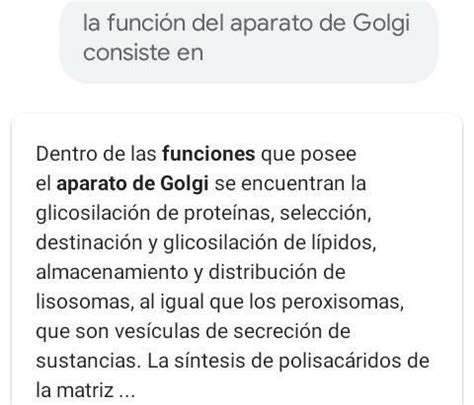 La Funci N Del Aparato De Golgi Consiste En A Sintetizar