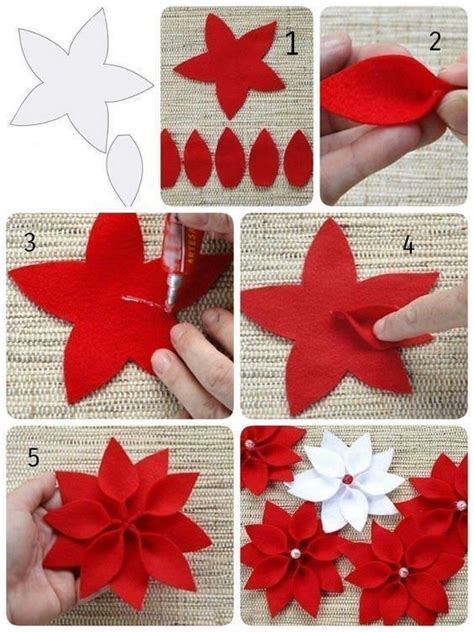 Como Hacer Flor De Noche Buena Con Fieltro Paso A Paso Artofit