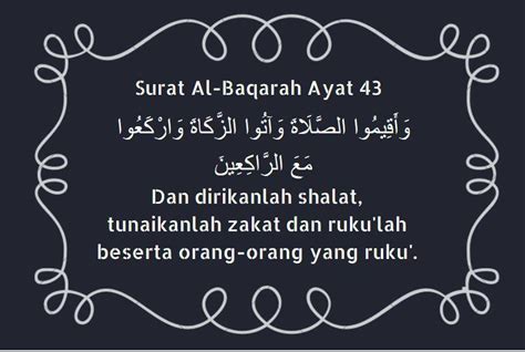 Arti Surah Al Baqarah [2] Ayat 43 Ialah Dan Dirikan Salat Tunaikanlah