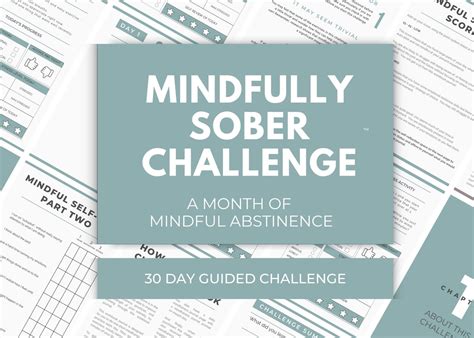 Sober Mindfulness Challenge Sober Worksheets 30 Day Etsy