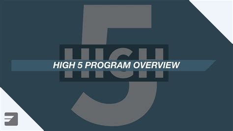 High 5 Program Overview YouTube