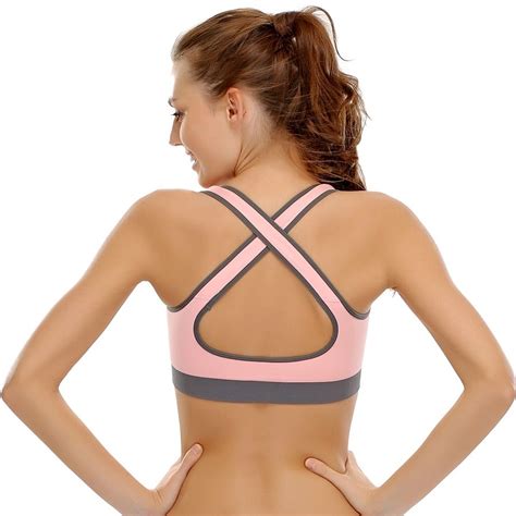 Buy Seamless Padded Sports Bra With Cross Back Straps Online India ...