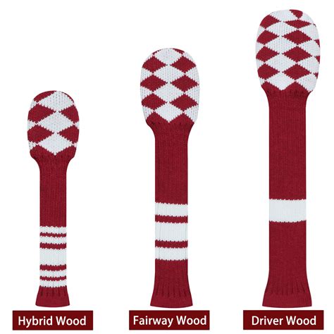 LeFeng 3Pcs Golf Club Covers, Knitted Golf Club Covers for 460cc Driver ...