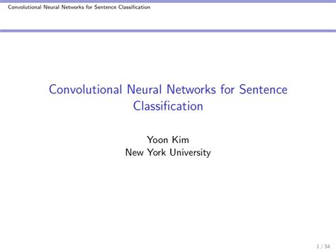 Ppt Convolutional Neural Networks For Sentence Classification Yoon