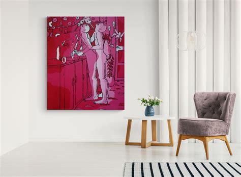 Erotic Male Nude Painting In Red Room Na Pintura Por Raphael Perez