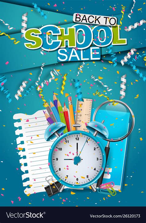 Back to school flyer or poster design Royalty Free Vector