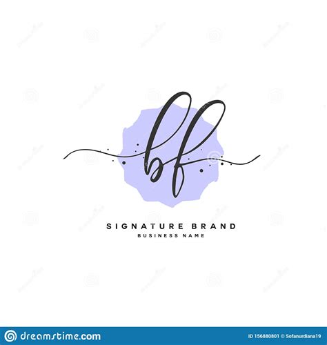 Bf Escritura A Mano De Carta Inicial Y Logotipo De Firma Un Logotipo